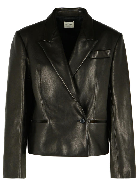 Khaite Khaite 'Tanni' Black Learジャケット - Image 1
