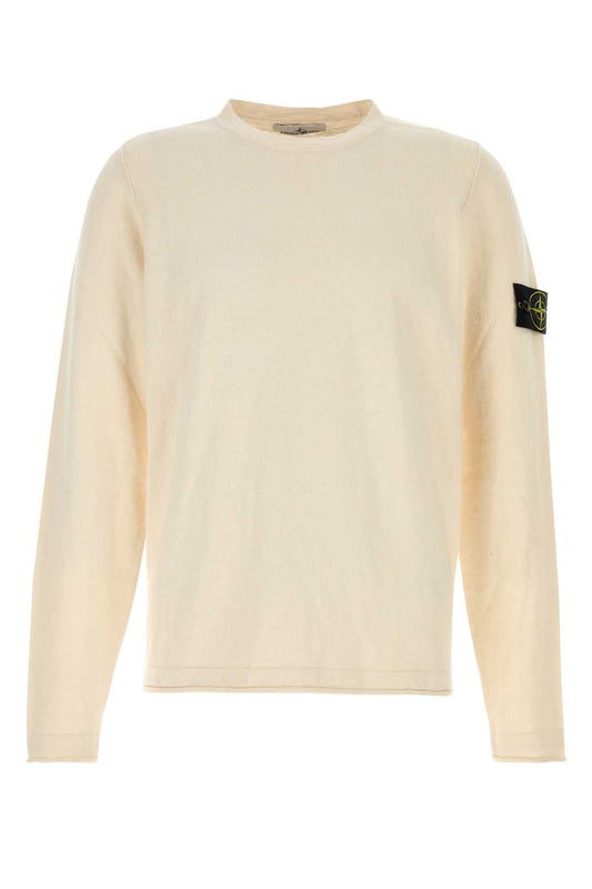 Stone Stone Island Ivory Cotton Blend Sweater - Image 1