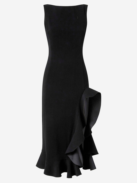 Pinko Pinkoストレッチビスコースドレスとフリル - Image 1