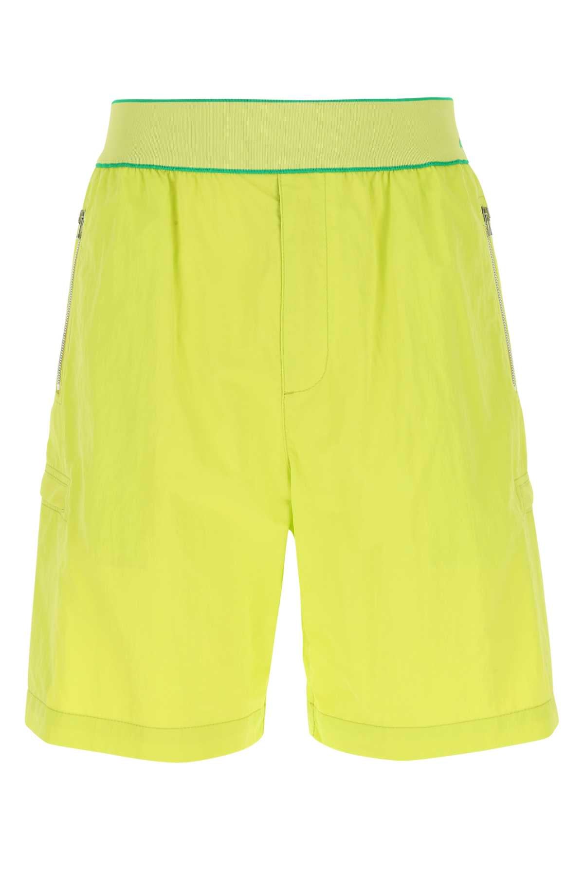Bottega Bottega Veneta Acid Green Nylon Bermuda Shorts - Image 1