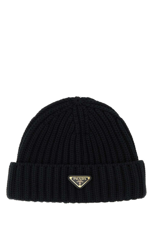 Prada プラダブラックウールビーニーハット - Image 1