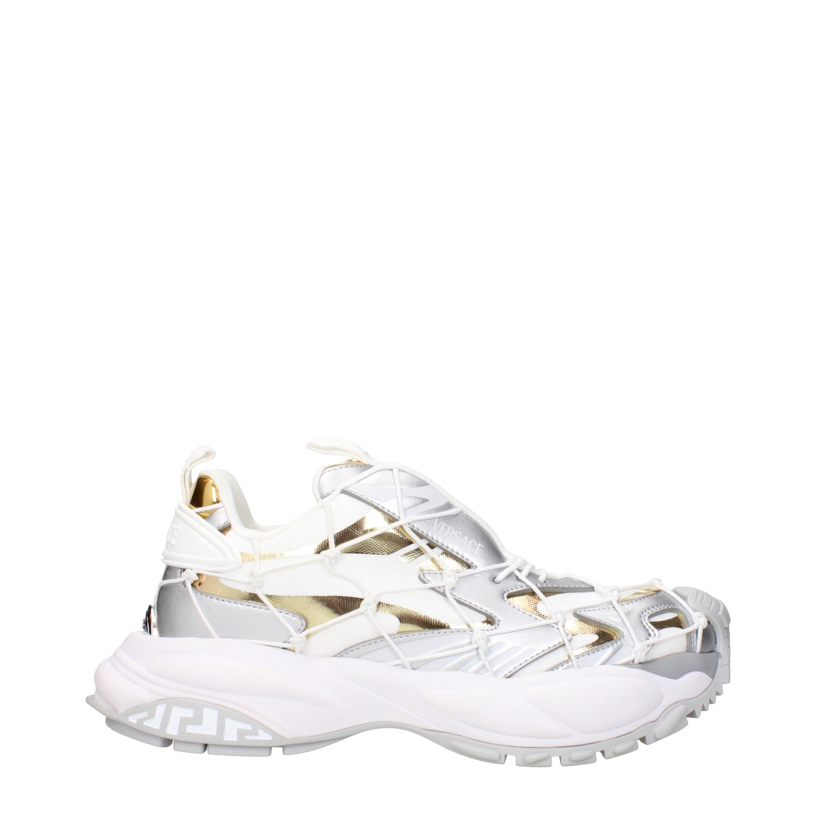 Versace ヴェルサーチ レディースs スニーカー ホワイト/シルバー ファブリック - Image 1