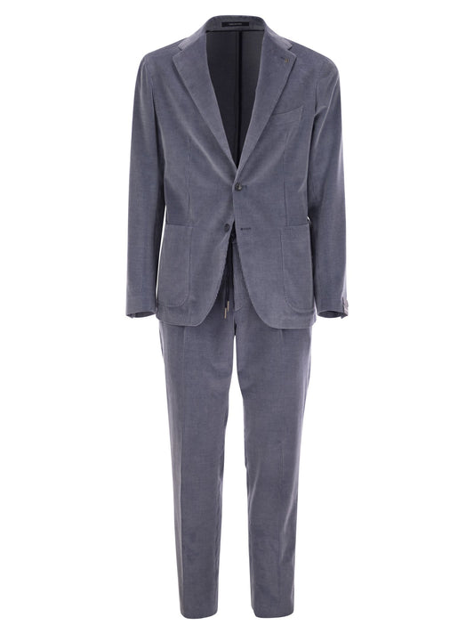 Tagliatore Tagliatore Ribbed Cottonとカシミアスーツ - Image 1