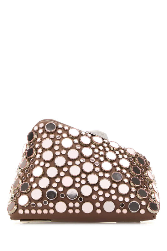 The Attico装飾された革の真夜中のクラッチ - Image 1