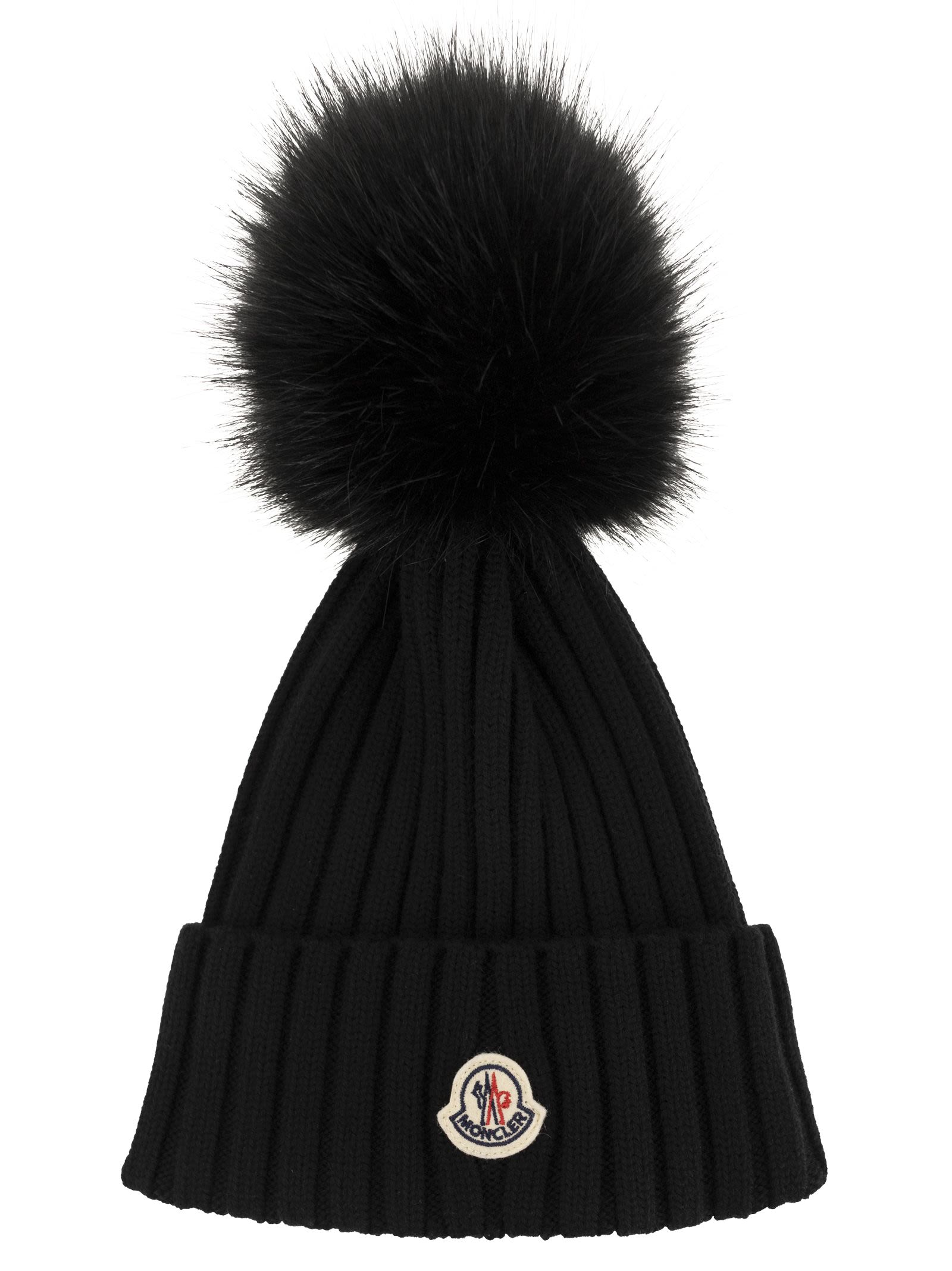 Moncler 合成pompomを備えたモンクレールウールキャップ - Image 1