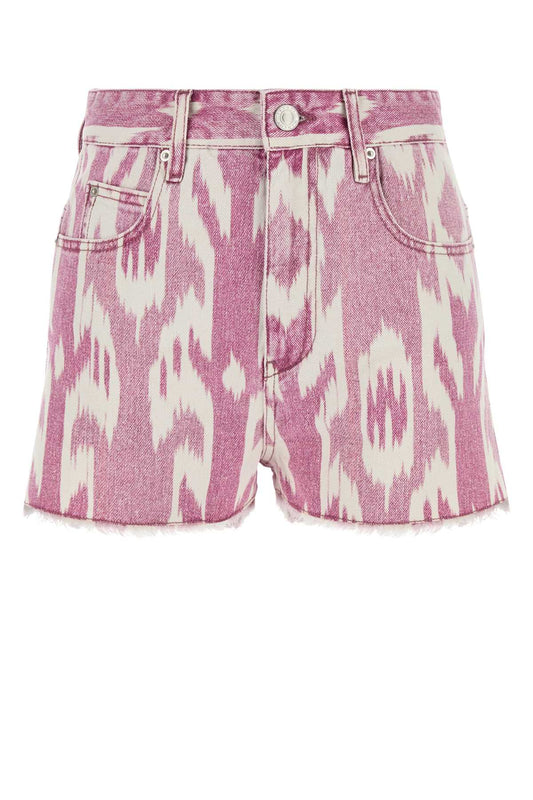 Marant イザベル・マラン・エトワイルの印刷されたデニム・レシアショーツ - Image 1
