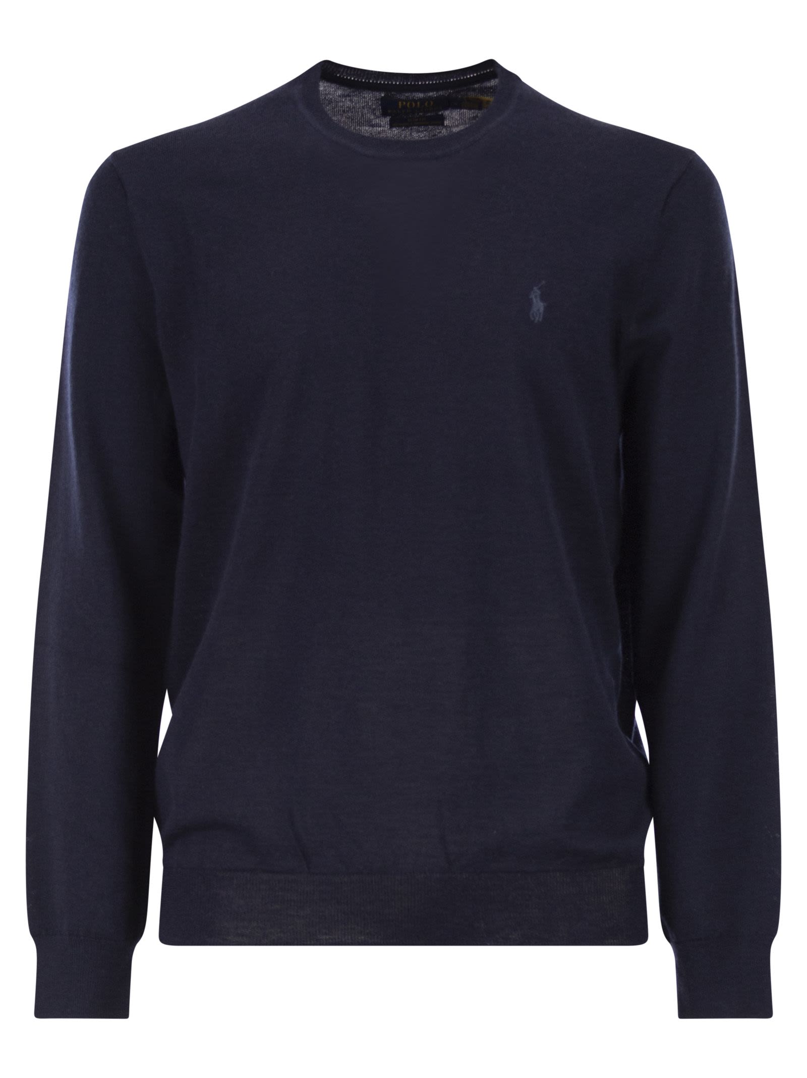 Polo ポロ ラルフローレン スリム フィット ウォッシャブル ウール クルーネック ジャンパー - Image 1