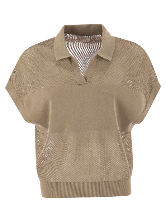 Peserico Pure Cotton Crepe YarnのPeserico Tricot Poloシャツ - Image 1