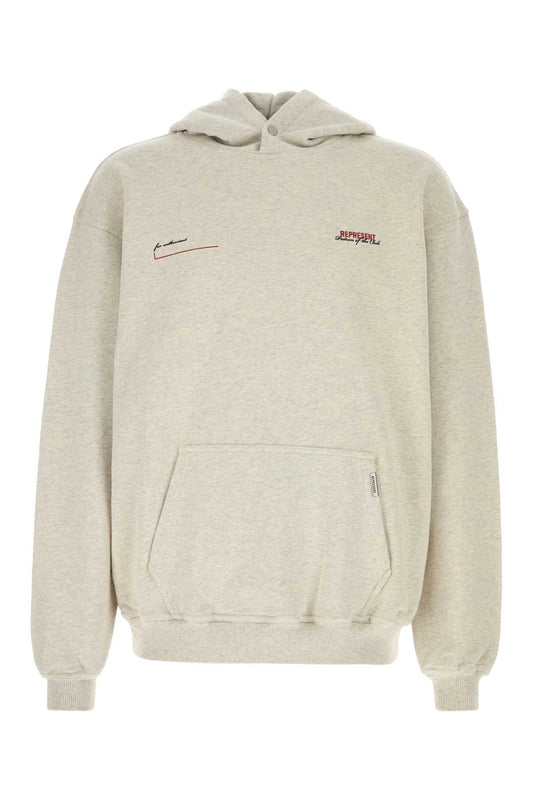 Represent レペゼン メランジ ライトグレー コットン スウェットシャツ - Image 1