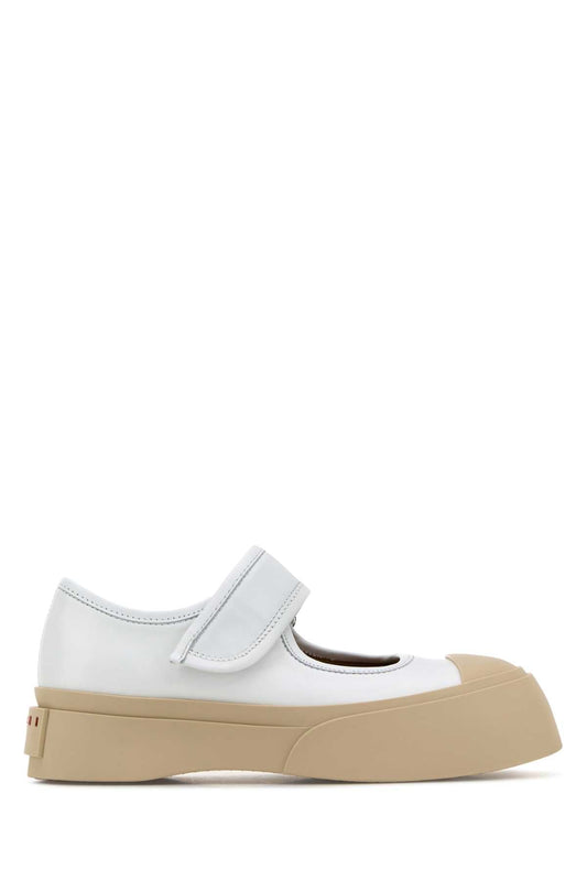 Marni マルニホワイトレザーメアリージェーンスニーカー - Image 1
