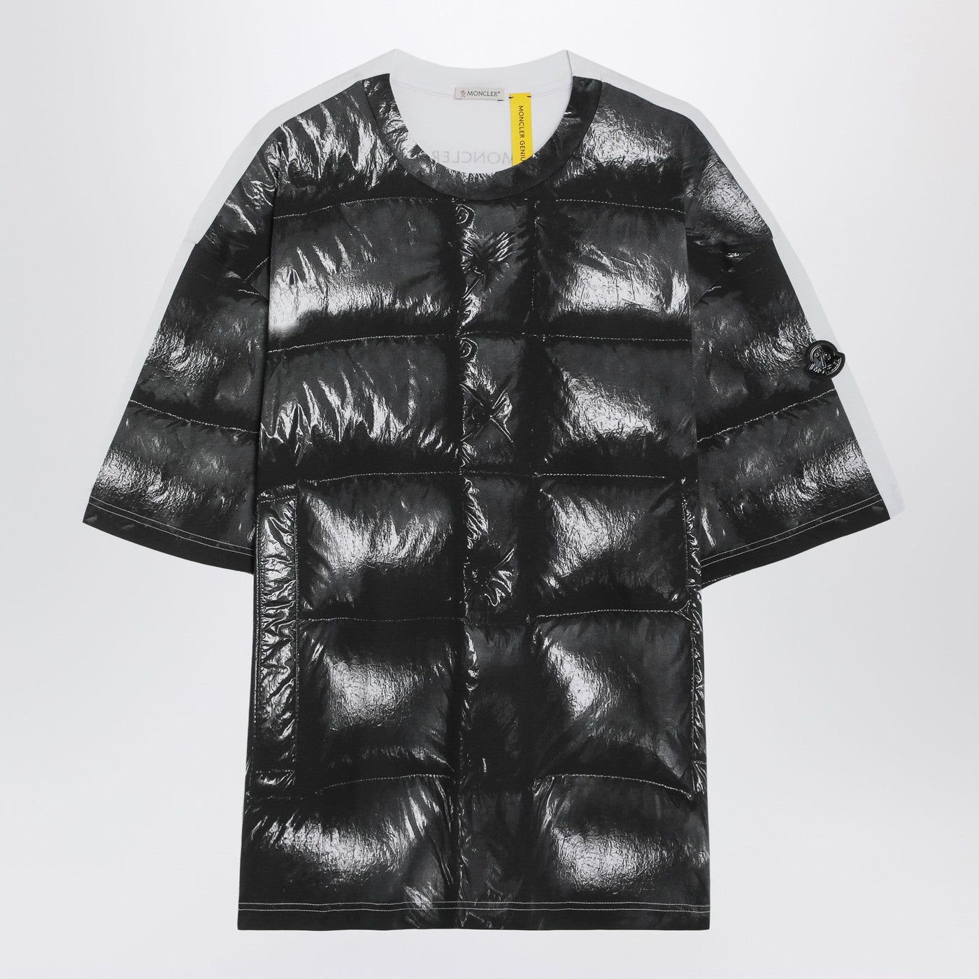 Moncler モンクレールx A $ ApロッキーブラックコットンTシャツとデジタルプリント - Image 1