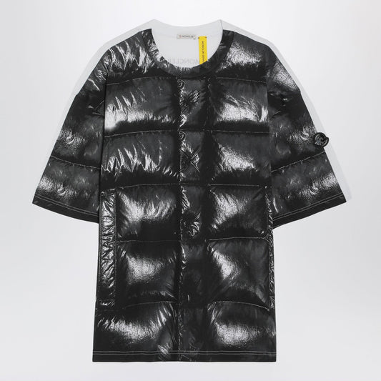 Moncler モンクレールx A $ ApロッキーブラックコットンTシャツとデジタルプリント - Image 1