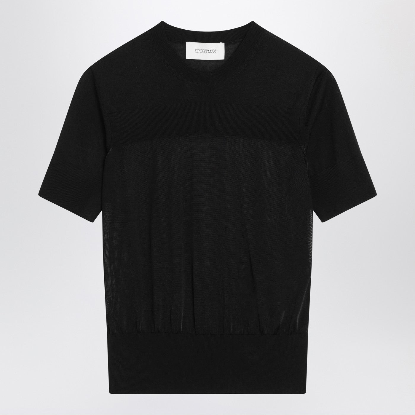 Sportmax ビスコースとウールのSportMaxブラックTシャツ - Image 1