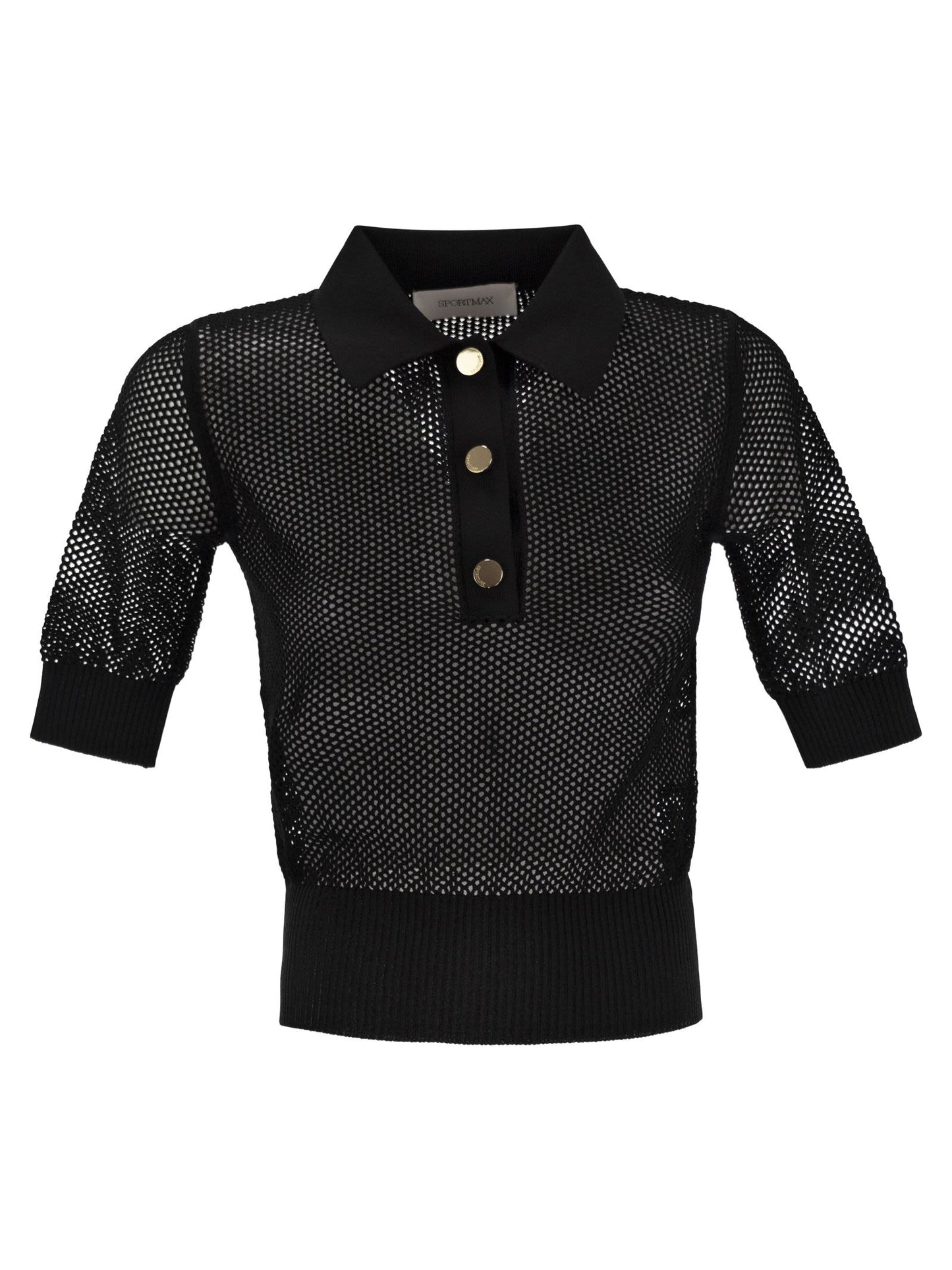 Sportmax SportMax Casta Mesh Knit Polo Shirt - Image 1
