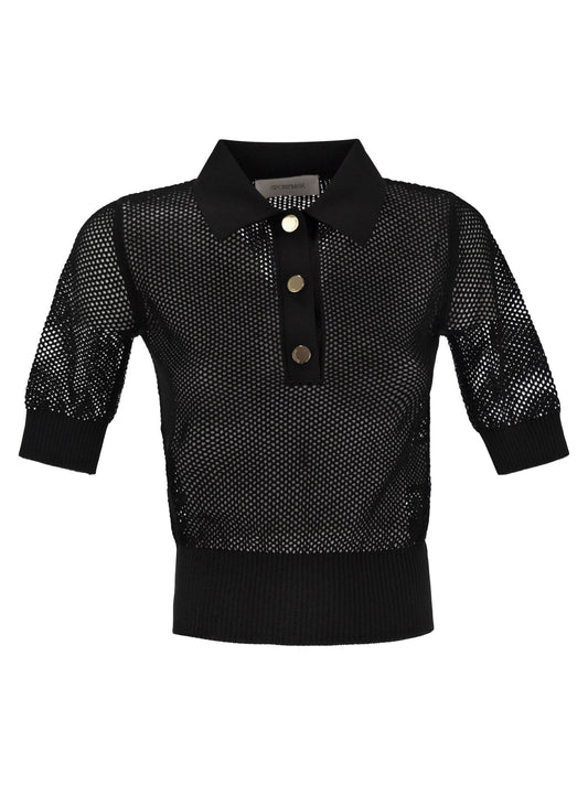 Sportmax SportMax Casta Mesh Knit Polo Shirt - Image 1