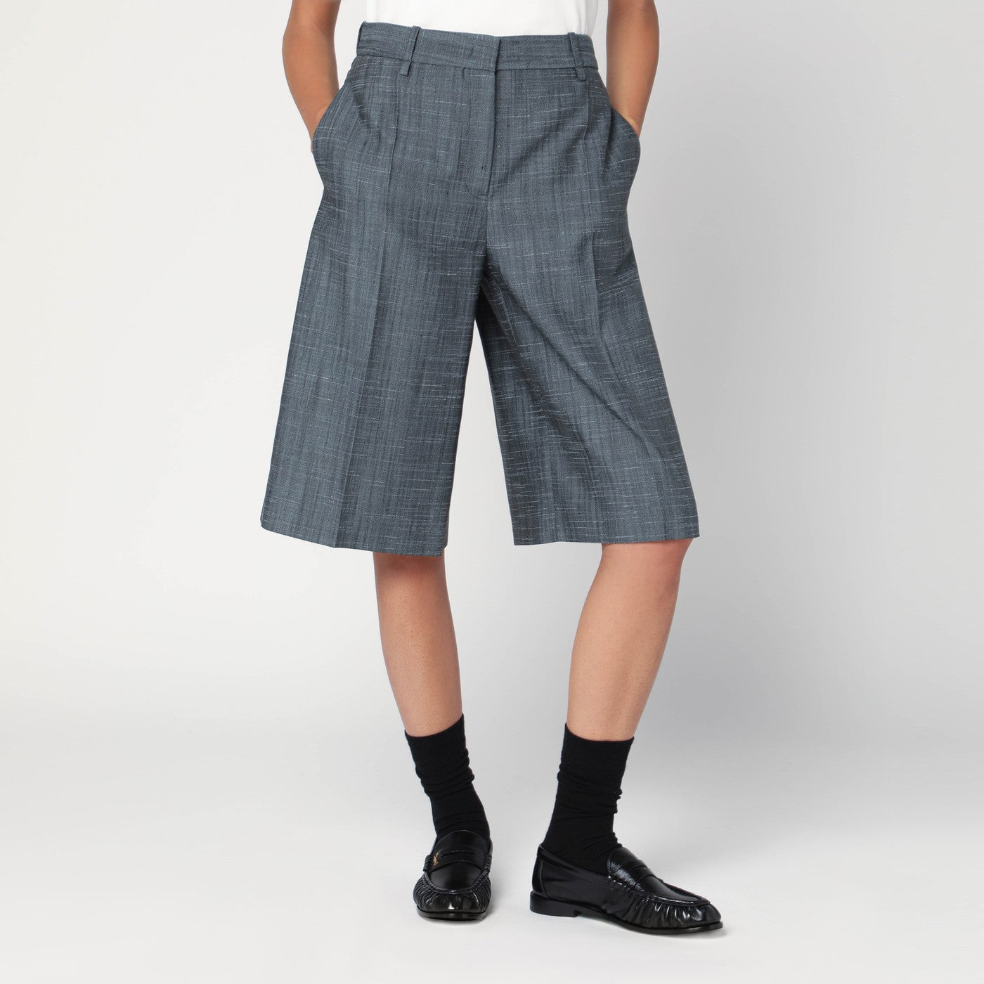 Jil Jil Sander Bermuda In Lana Dark Sky - Image 1
