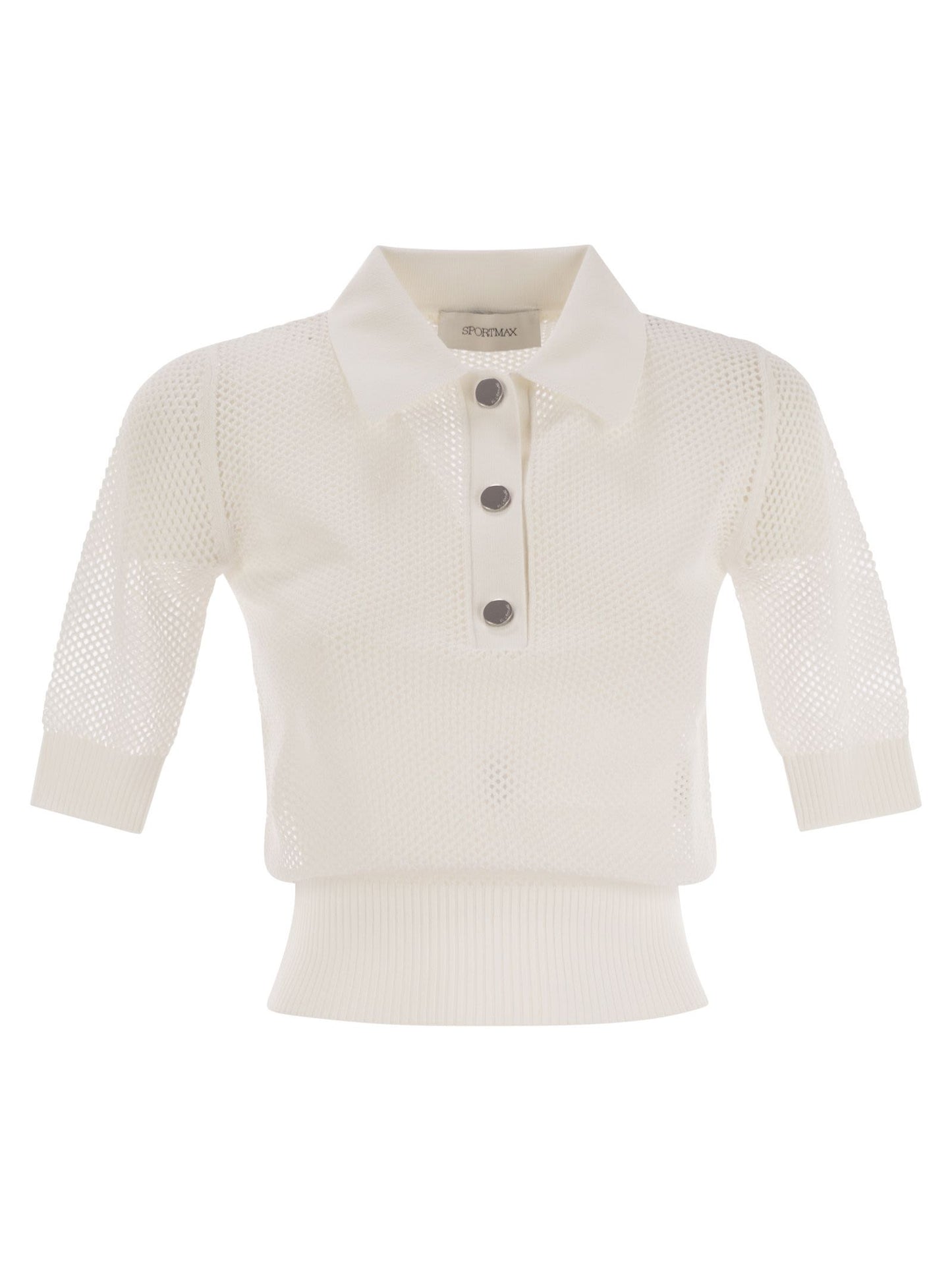 Sportmax SportMax Casta Mesh Knit Polo Shirt - Image 1