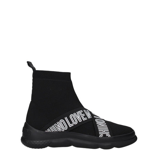 Moschino モスキーノスニーカーの女性生地ブラック/ブラックが大好きです - Image 1