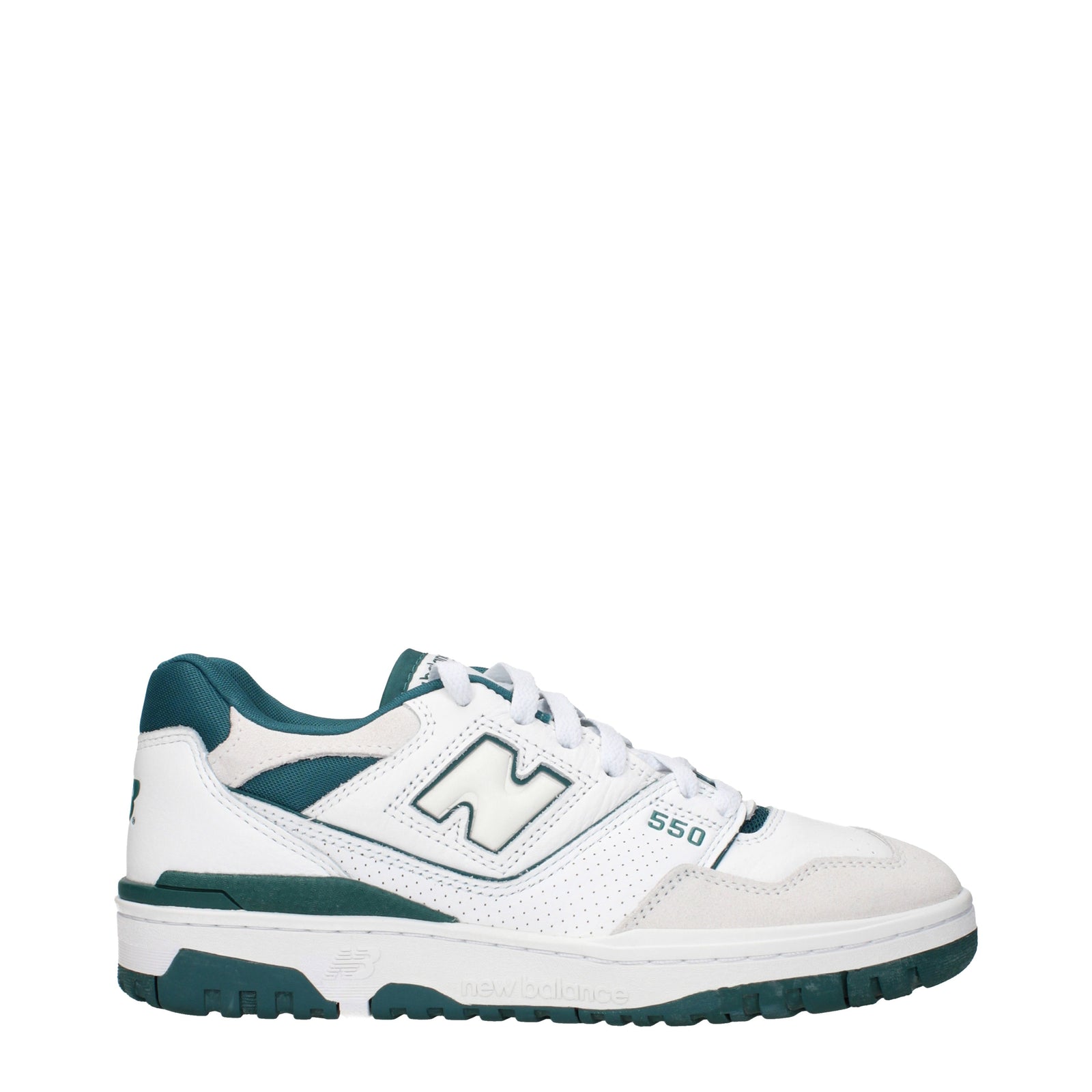 Designer Brand ニューバランス 550 メンズs レザースニーカー ホワイト/フォレスト - Image 1