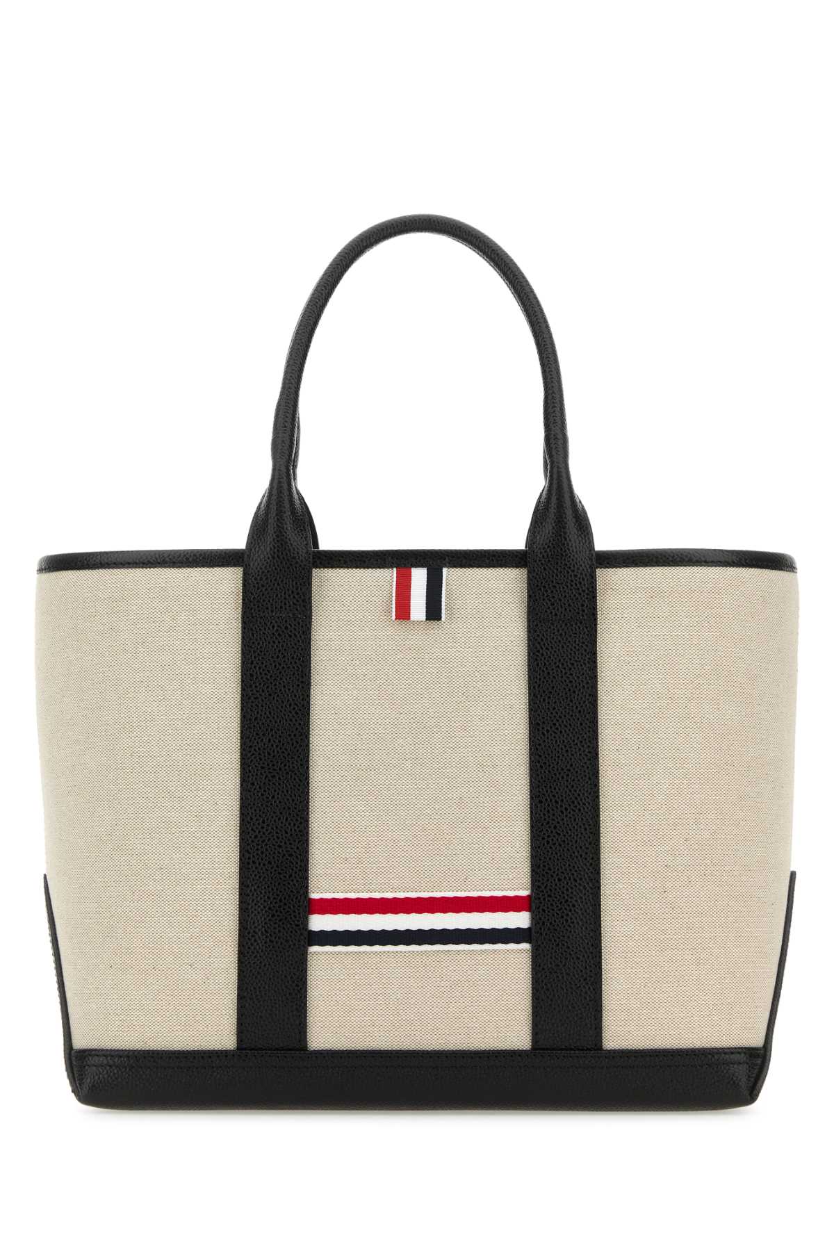 Thom Thom Browne サンド キャンバス RWB ストライプ ショッピング バッグ - Image 1