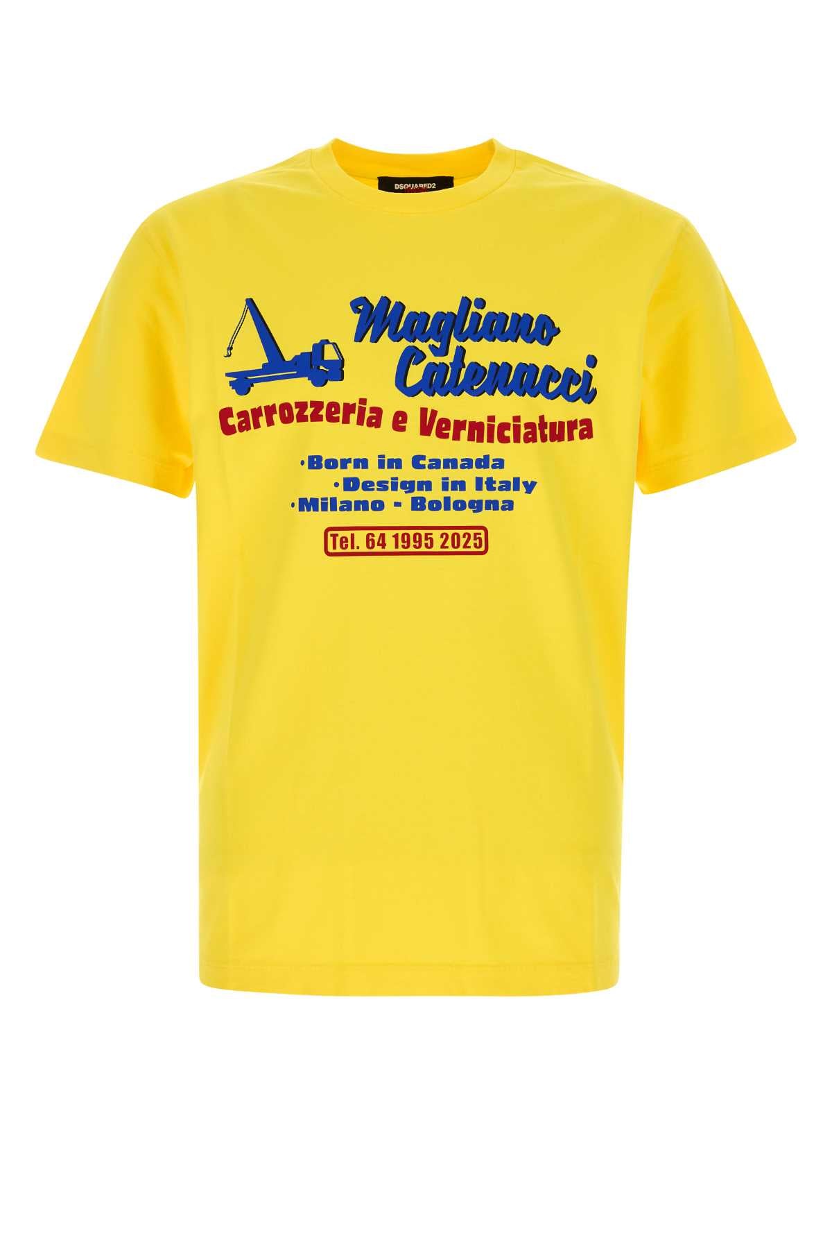 Dsquared2 ディースクエアード イエロー コットン Dsquared X Magliano T シャツ - Image 1