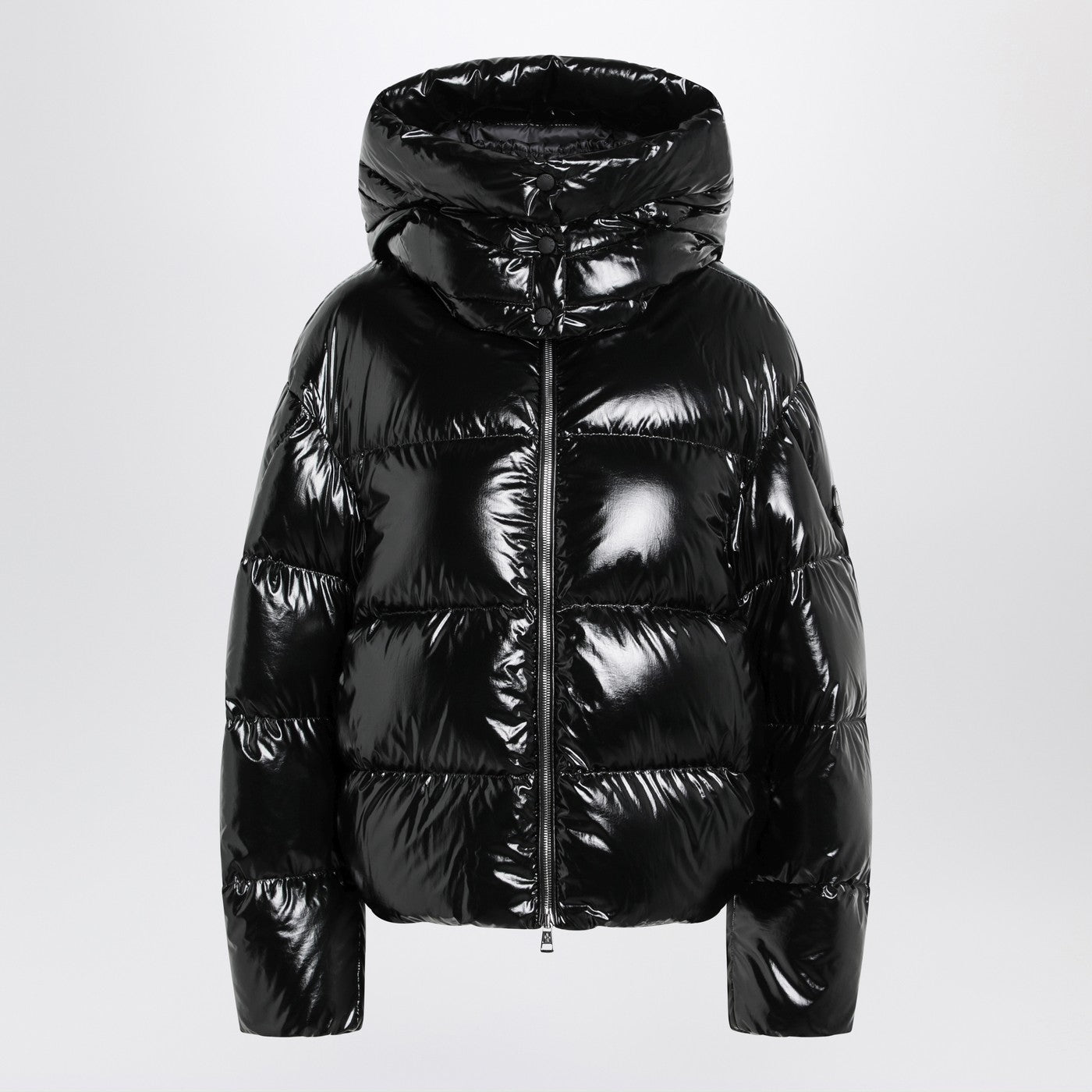 Moncler モンクラーxエドワードエンニンフルブラックシャイニーナイロンフード付きジャケット - Image 1