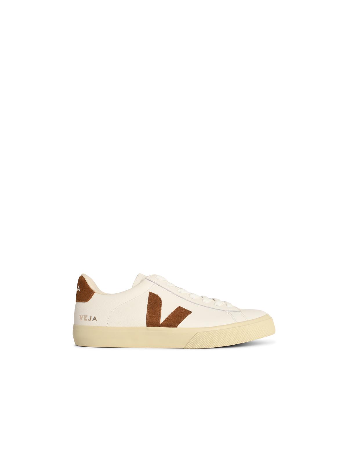 Veja Veja 'Campo' White Lear And Cognac Sneakers - Image 1