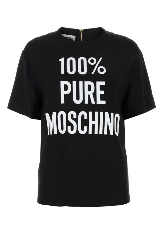 Moschino モスキーノブラッククレープTシャツ - Image 1