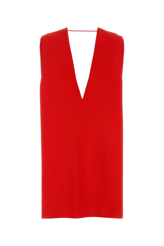 Sportmax SportMax Red Stretch Viscose Agrume1234ミニドレス - Image 1