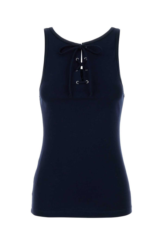 Prada プラダネイビーブルーコットンタンクトップ - Image 1