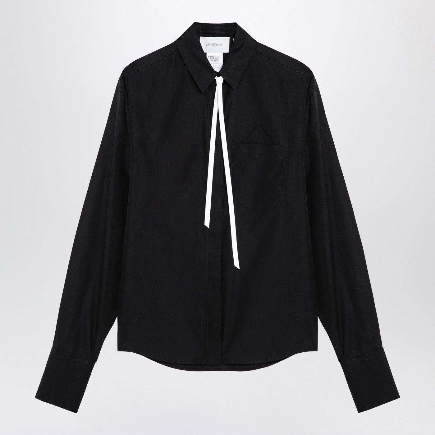 Sportmax SportMax Black Popeline Gesso Shird - Image 1