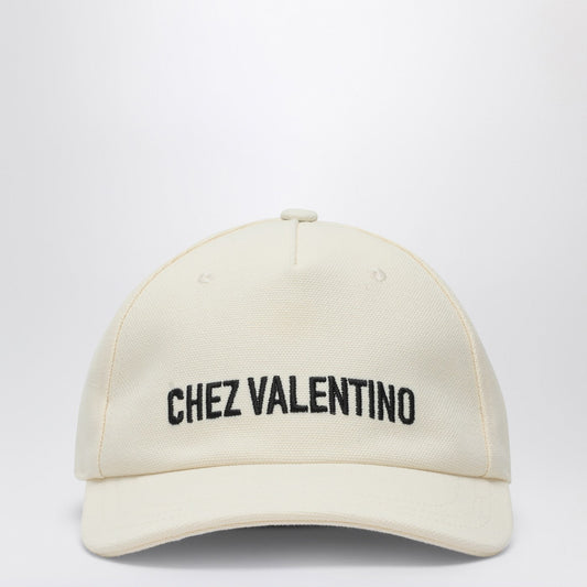 Valentino ヴァレンティーノ・ガラヴァニ・チェス・ヴァレンティーノアイボリー野球帽 - Image 1