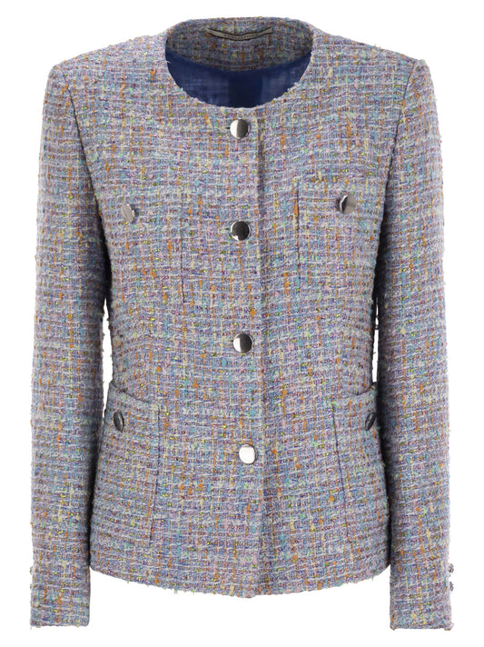 Tagliatore フロントポケット付きのTagliatoreクルーネックジャケット - Image 1