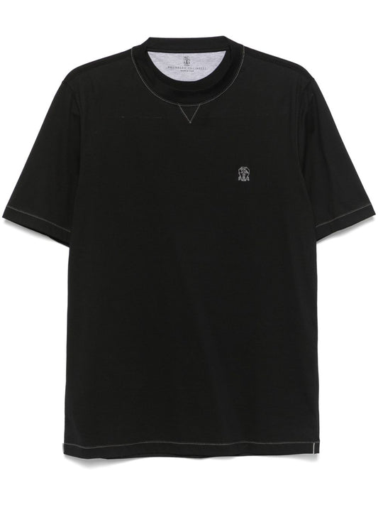 Brunello Brunello CucinelliロゴコットンTシャツ - Image 1