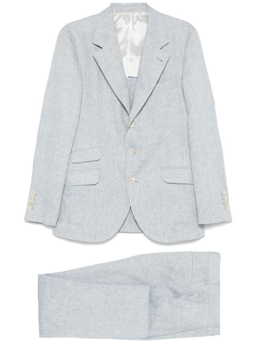 Brunello Brunello Cucinelli Linenシングル胸部スーツ - Image 1