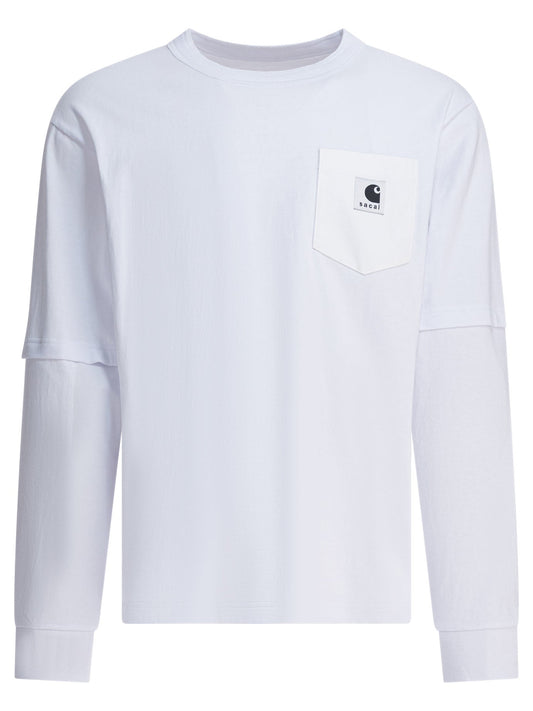 Sacai サカイ「Sacai × Carhartt Wip」クルーネックTシャツ - Image 1
