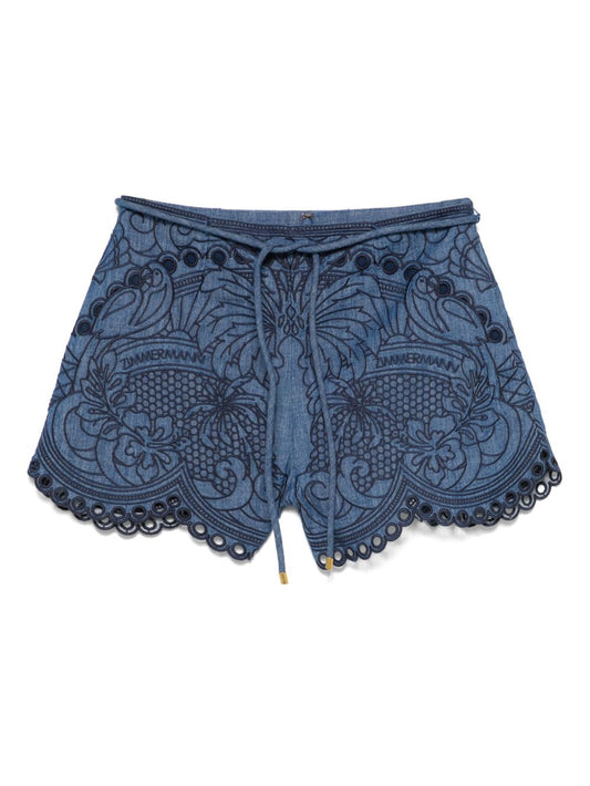 Zimmermann ZIMMERMANN COCO刺繍デニムショーツ - Image 1