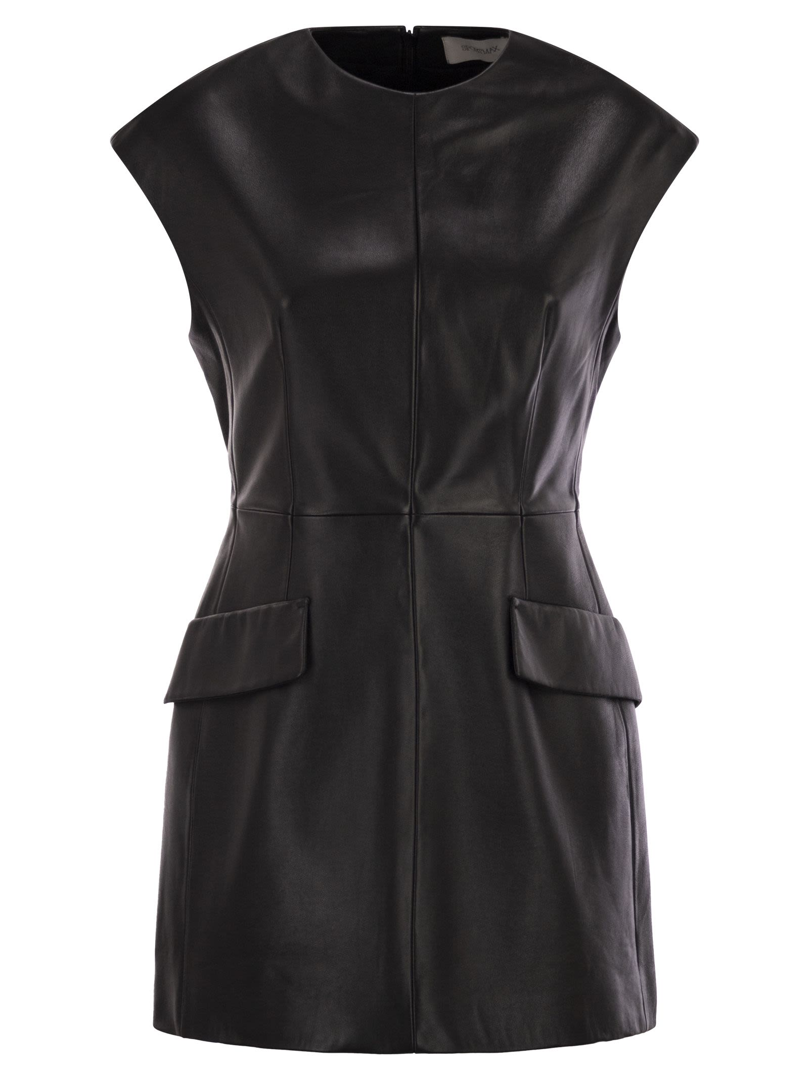 Sportmax SportMax Tefrite02ノースリーブナッパレザードレス - Image 1