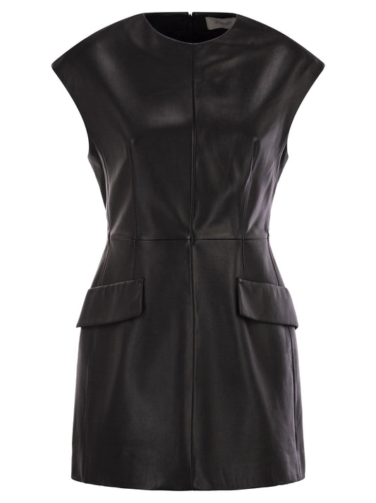 Sportmax SportMax Tefrite02ノースリーブナッパレザードレス - Image 1