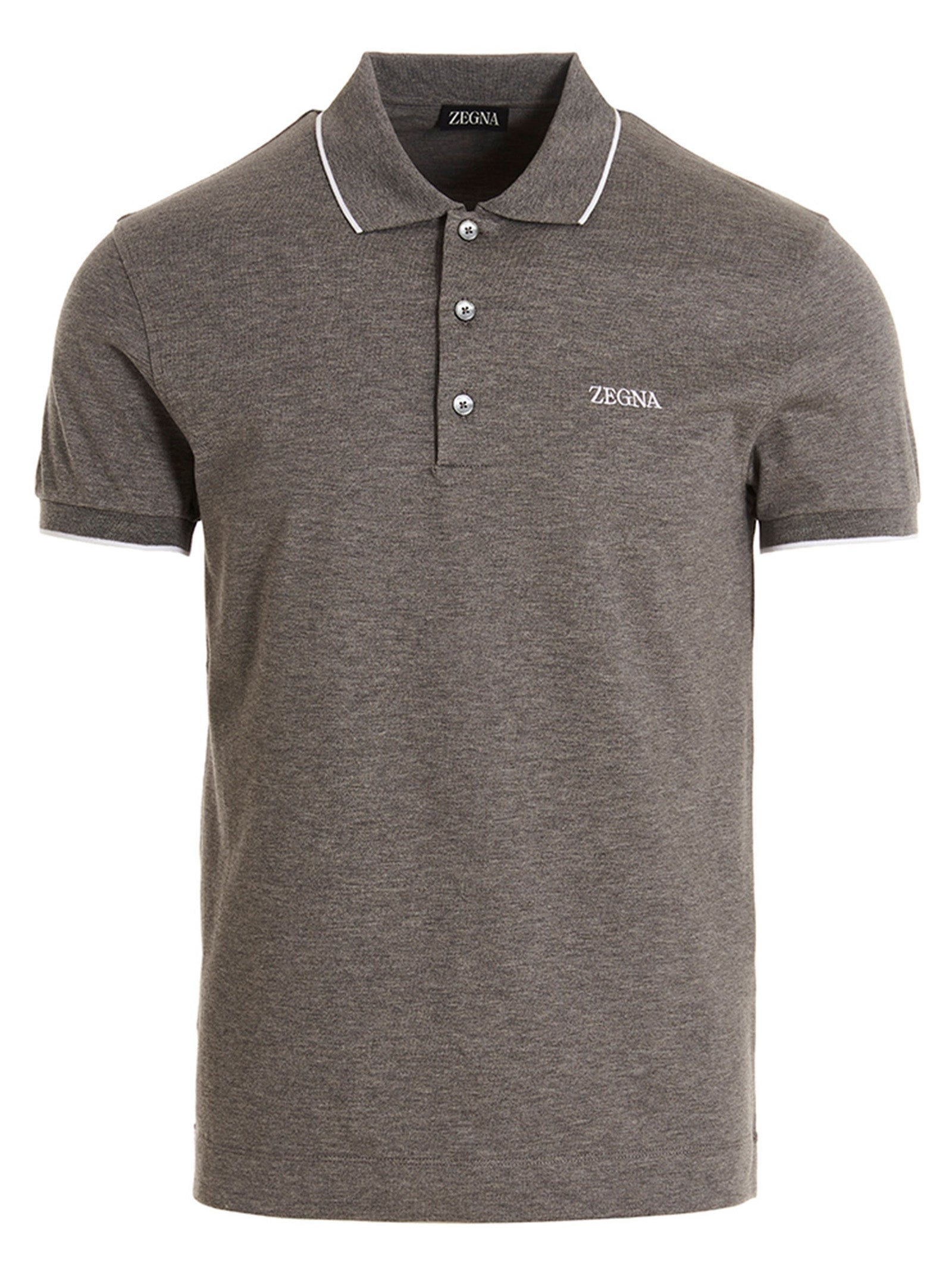 Zegna Zegna Logo Embroidery Polo Shirt - Image 1