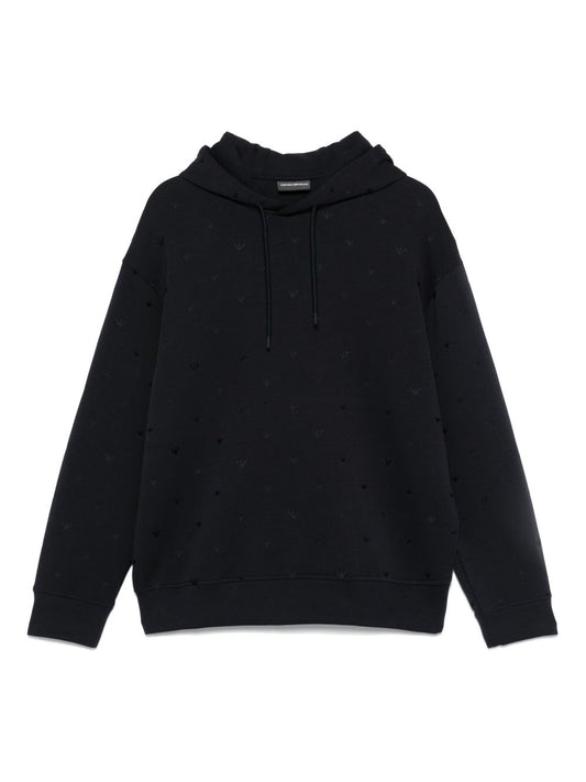 Emporio Emporio Armani Allover Logo Cotton Sweatshirt - Image 1