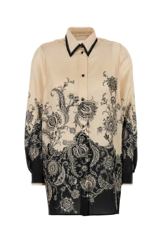 Zimmermann ジマーマンプリントシルクリアノンシャツ - Image 1
