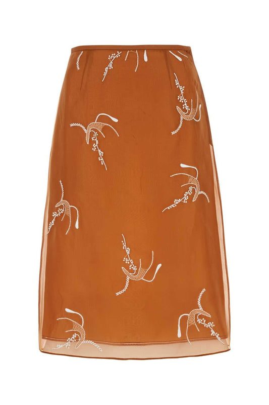 Prada プラダ銅オルガンザスカート - Image 1
