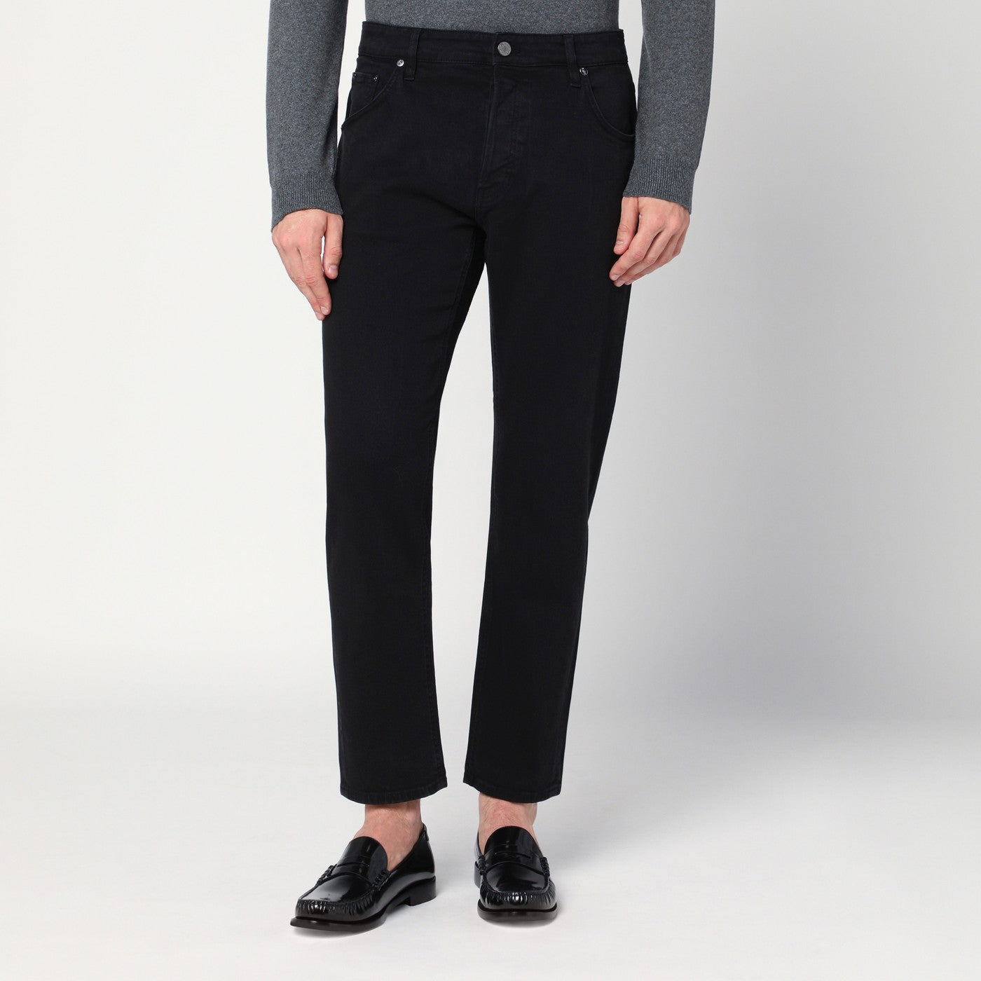 Pt Pt Torino Denim Black Cotton Trousers - Image 1