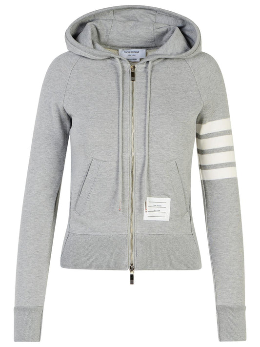 Thom Thom Browne '4 Bar'灰色の綿のセーター - Image 1