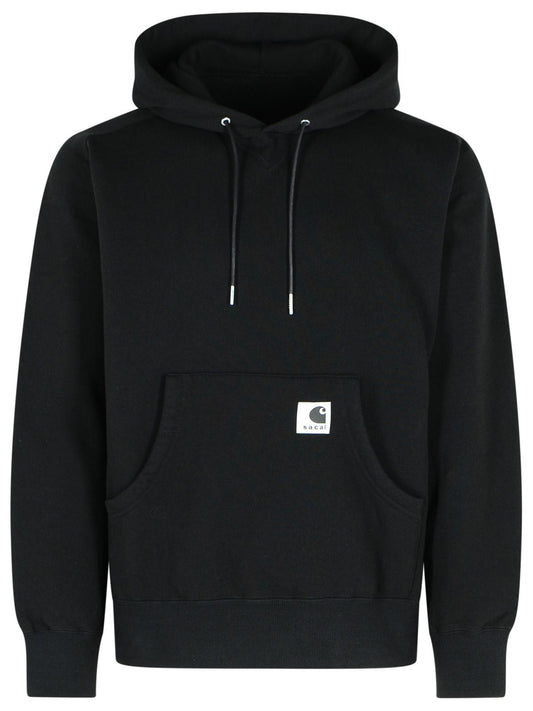 Sacai Sacai 'Charhartt Work In Progress'ブラックコットンスウェットシャツ - Image 1