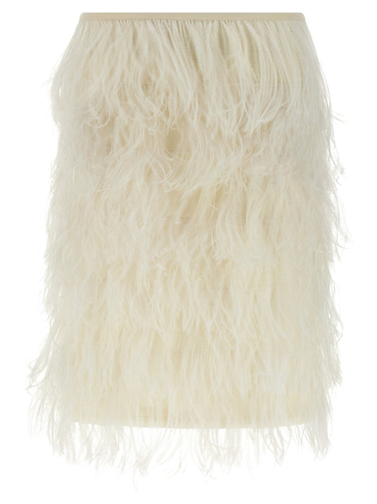 The Attico Ostrich Feather Skirt - Image 1