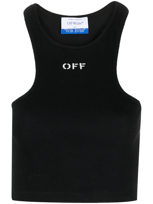 Off オフホワイトオフプリントクロップドトップ - Image 1