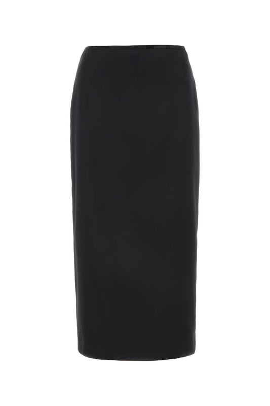 Miu Miu Miu Black Stretch Silk Skirt - Image 1