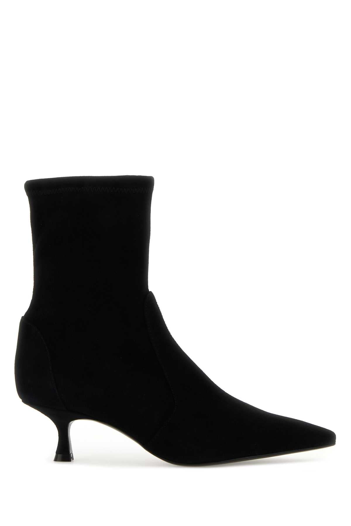 Stuart スチュアートワイツマンブラックスエードナオミ50足首ブーツ - Image 1